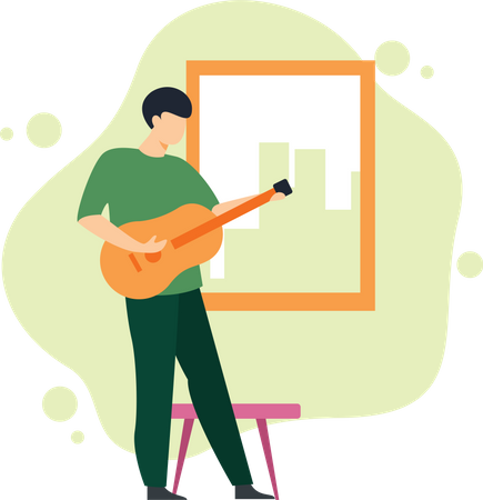 Man playing Guitar  Illustration