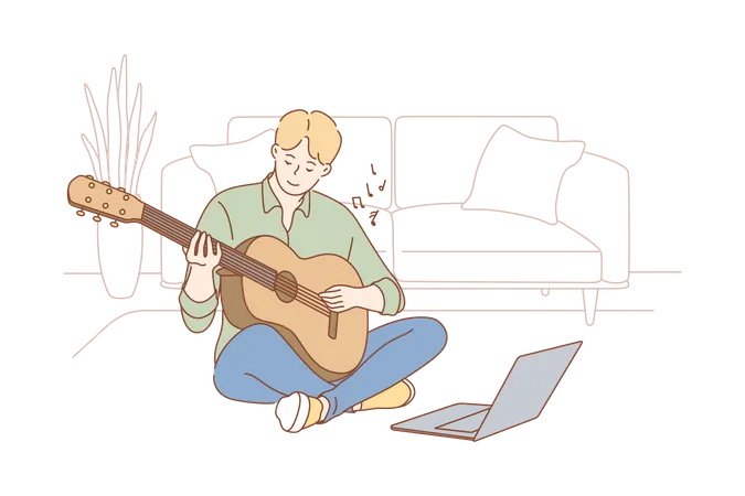 Man playing guitar  Illustration