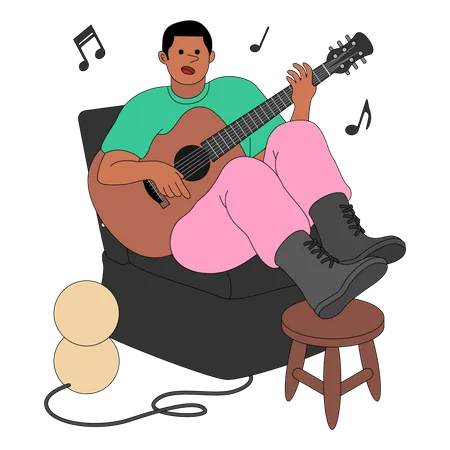 Man playing guitar  Illustration