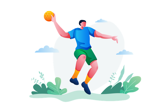 Man playing handball  Illustration
