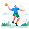playing handball illustrations