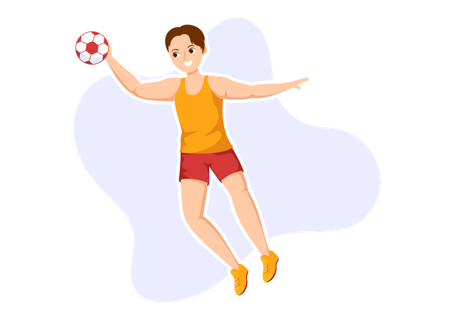 Man Playing Handball  Illustration