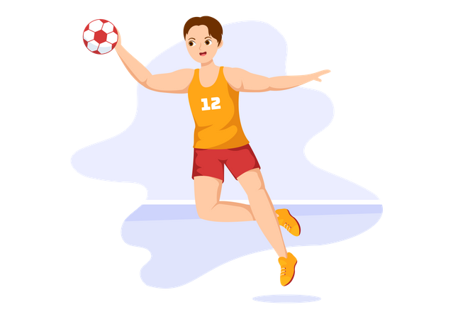 Man Playing Handball  Illustration