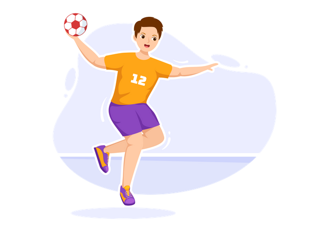 Man Playing Handball  Illustration