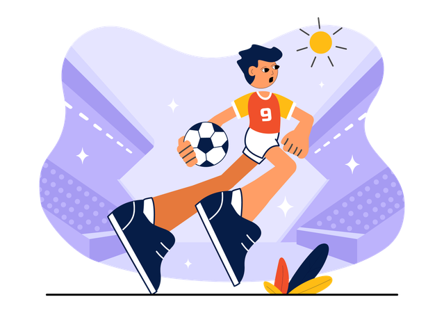 Man playing Handball Sports  Illustration