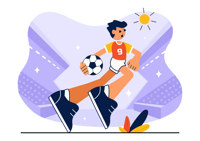 Man playing Handball Sports  Illustration