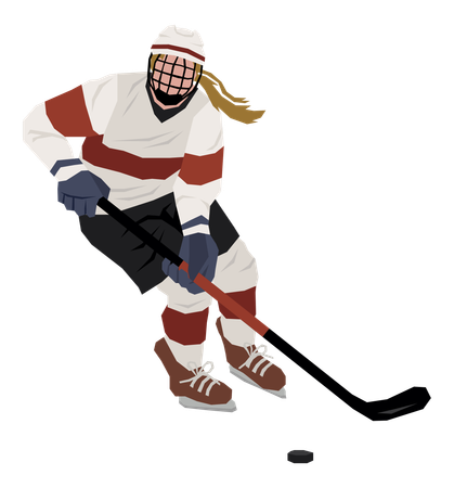 Man playing Hockey  Illustration