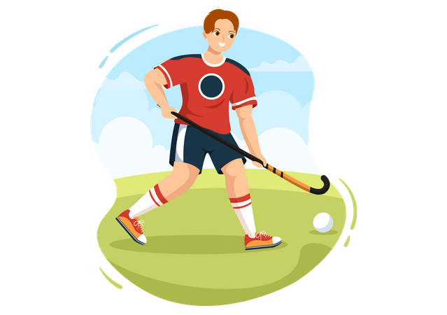 Man Playing Hockey  Illustration