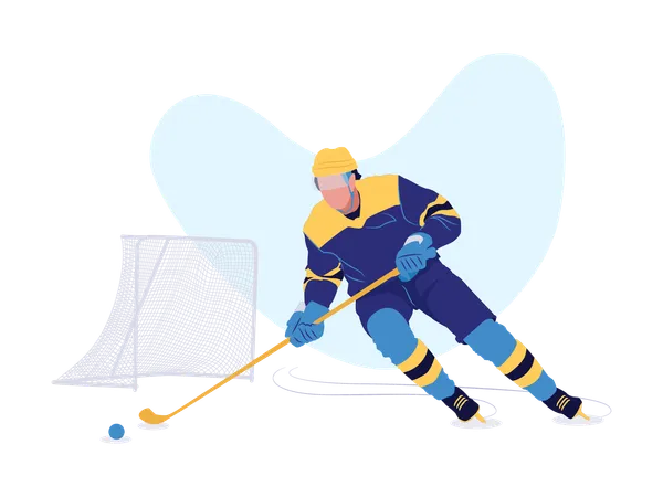 Man playing ice hockey  Illustration