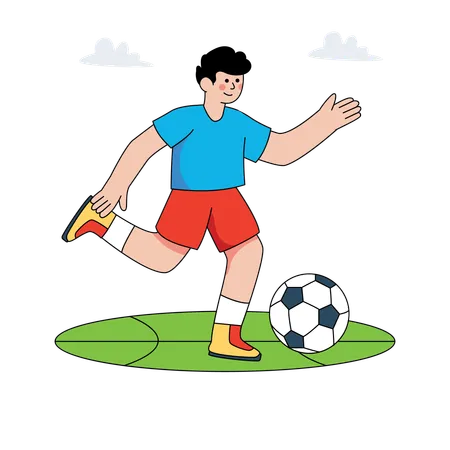 Man playing in football match  Illustration