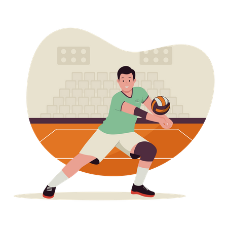 Man playing in volleyball competition  Illustration