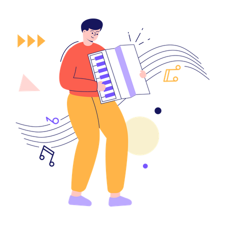 Man playing musical instrument  Illustration