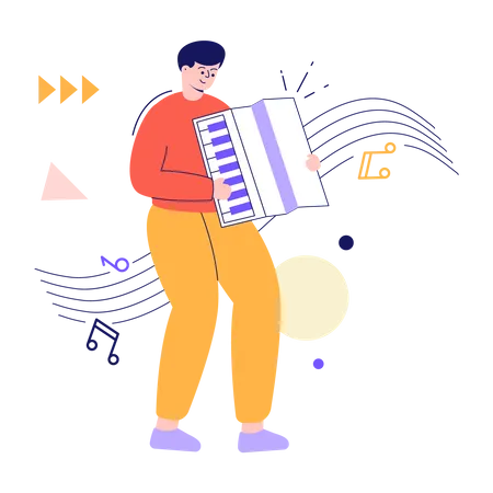 Man playing musical instrument  Illustration