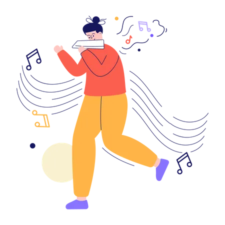 Man playing musical instrument  Illustration