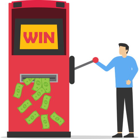 Man playing online gambling  Illustration