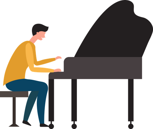 Man playing piano  Illustration