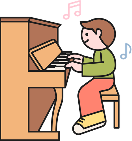 Man playing piano  Illustration