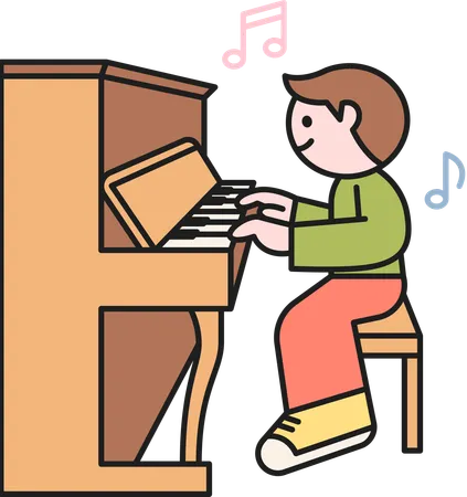 Man playing piano  Illustration