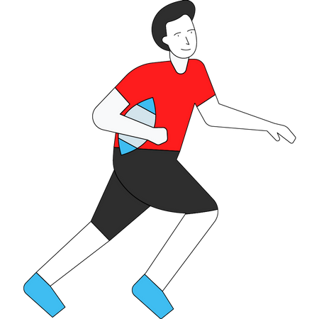 Man playing rugby Illustration