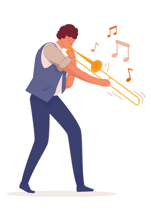 Man Playing Saxophone Illustration