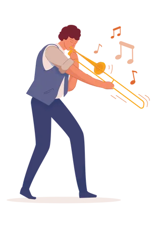 Man Playing Saxophone Illustration