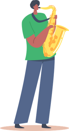 Man playing saxophone  Illustration