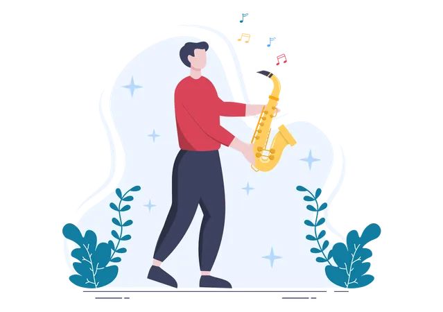 Man playing saxophone  Illustration