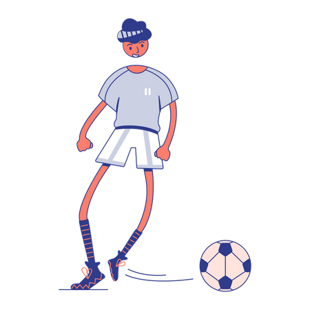 Man playing soccer Illustration