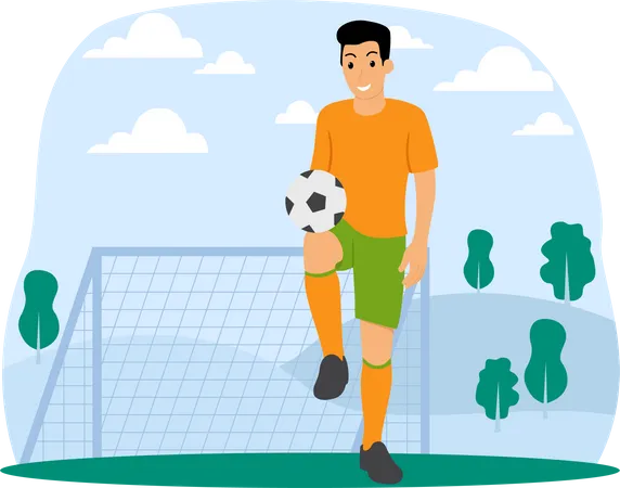 Man Playing Soccer  Illustration