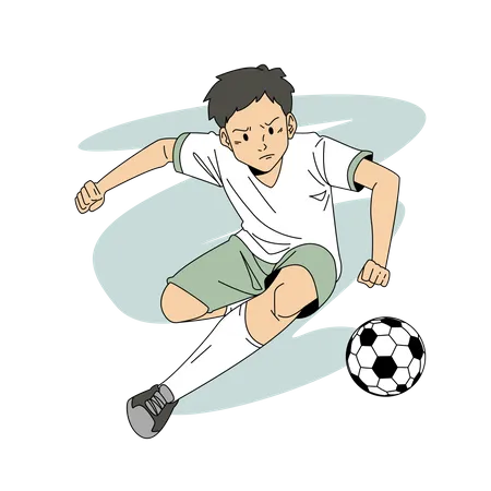 Man playing soccer ball  Illustration