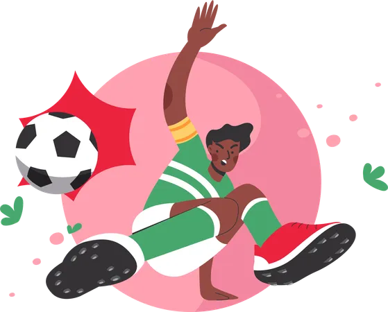 Man Playing Soccer  Illustration