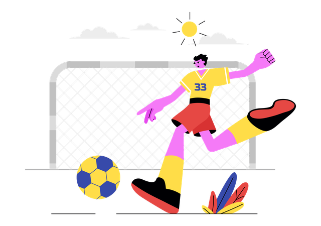 Man playing Soccer Sports  Illustration