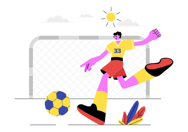 Man playing Soccer Sports  Illustration