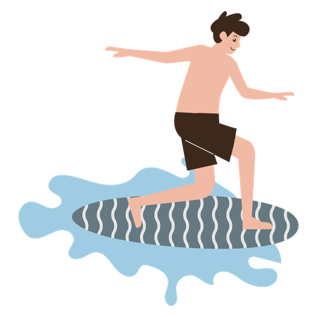 Man playing surf  Illustration