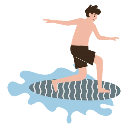 Man playing surf  Illustration
