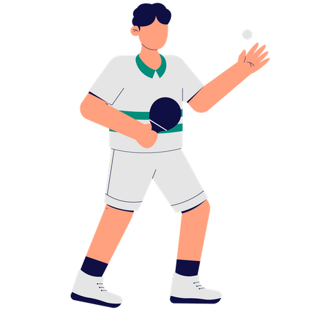 Man Playing Table Tennis  Illustration