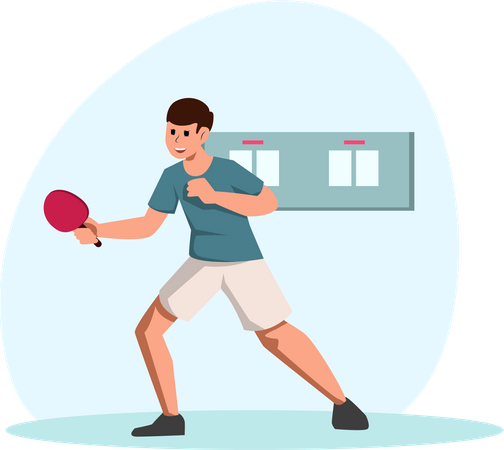 Man Playing Table Tennis  Illustration