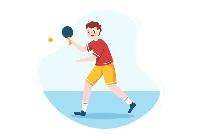 Man Playing Table Tennis  Illustration