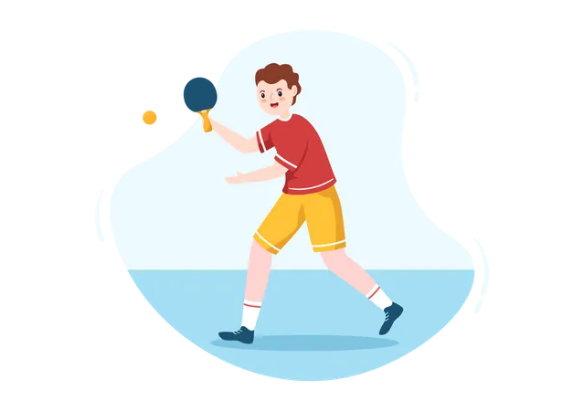 Man Playing Table Tennis  Illustration