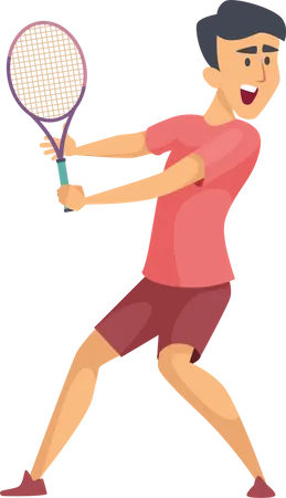 Man Playing Tennis Illustration