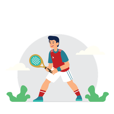 Man playing tennis  Illustration
