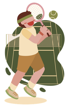 Man playing tennis competition  Illustration