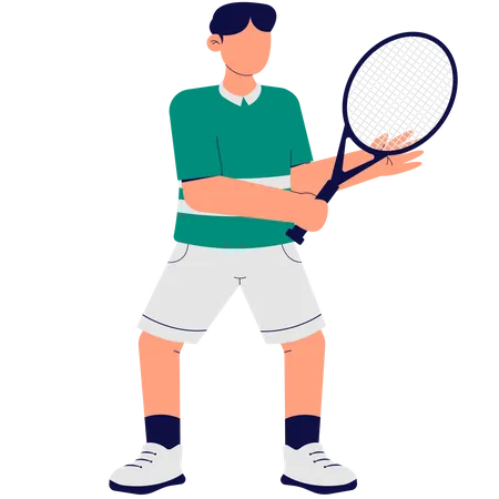 Man Playing Tennis  Illustration