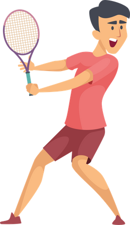 Man Playing Tennis  Illustration