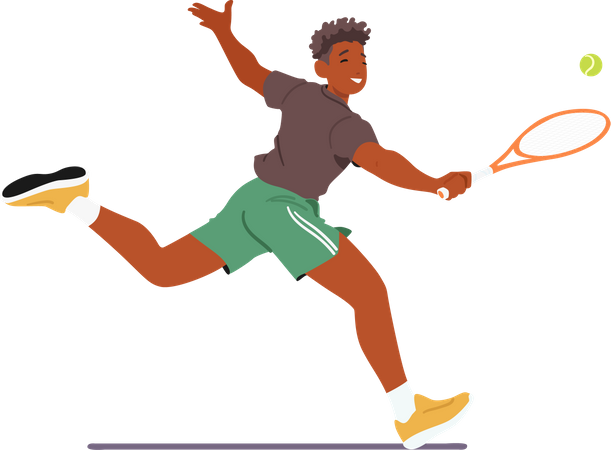 Man Playing Tennis  Illustration