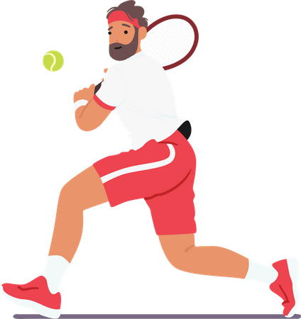 Man Playing Tennis  Illustration