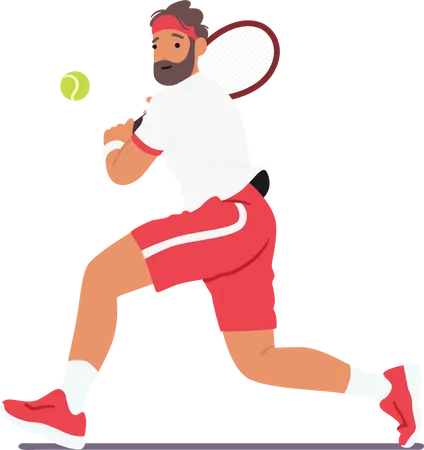 Man Playing Tennis  Illustration