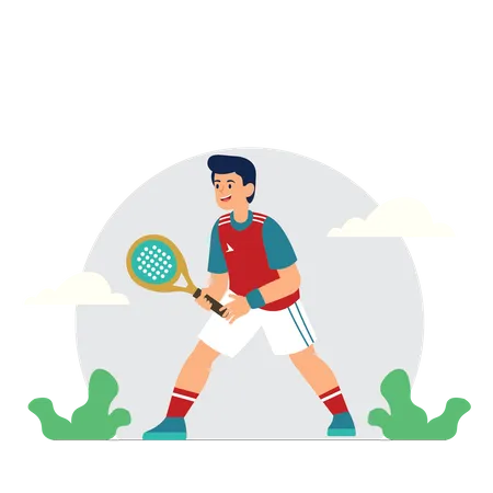 Man playing tennis  Illustration