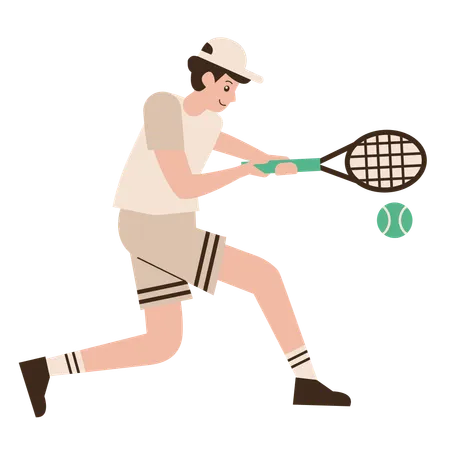 Man Playing Tennis Sport  Illustration