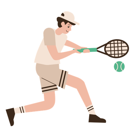 Man Playing Tennis Sport  Illustration